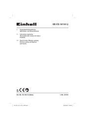 EINHELL GE-CG 18/100 Li-Solo Originalbetriebsanleitung