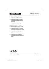 EINHELL GE-CG 18/100 Li Originalbetriebsanleitung