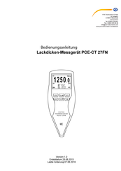 PCE Instruments CT 27FN-ICA Bedienungsanleitung