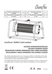 CasaFan CasaTherm B2000-2 Gold LowGlare Montage- Und Bedienungsanleitung