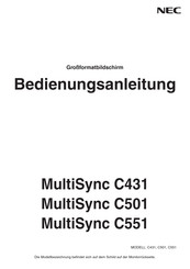 NEC MultiSync C431 Bedienungsanleitung