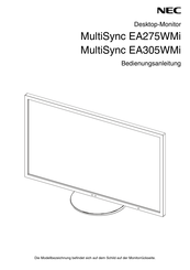 Nec MultiSync EA275WMi Bedienungsanleitung