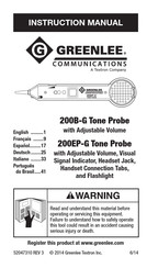 Textron Company Greenlee Communications 200B-G Bedienungsanleitung