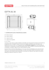 Isotra CETTA 35 Economy Anleitung Zur  Ausmessung Und Montage