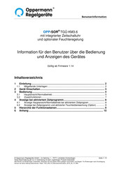 Oppermann Regelgeräte OPP-SOR TGÜ-KM3.6 Benutzerinformation
