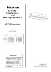 Hisense AVL-18UXJSGA Betriebs-, Installation- Und Wartungshandbuch