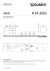 Duravit Vero VE 6204 Montageanleitung