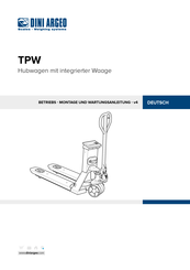 DINI ARGEO TPW20APM-2 Betriebs-, Montage- Und Wartungsanleitung