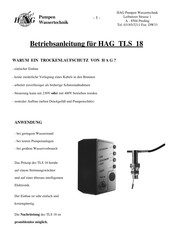 HAG TLS 18 Betriebsanleitung