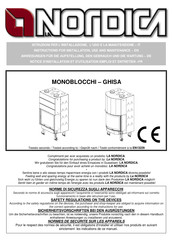 Nordica Monoblocco GHISA 750 PIANO Anweisungen Für Die Aufstellung, Den Gebrauch Und Die Wartung