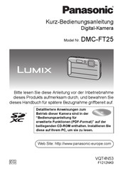 Panasonic Lumix DMC-FT25EG-K Kurzbedienungsanleitung