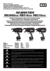 Max RE-BAR-TIER RB398SCE Bedienungsanleitung Und Sicherheitsanweisungen