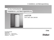Vaillant uniSTOR VIH R 150/6 Installations- Und Wartungsanleitung