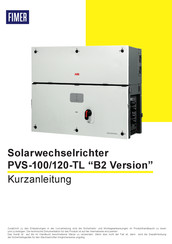 Fimer PVS-120-TL Serie Kurzanleitung
