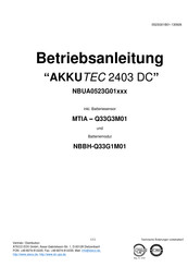 ATECO NBUA0523G01001 Betriebsanleitung