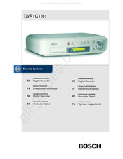 Bosch DVR1C1161 Installationshandbuch