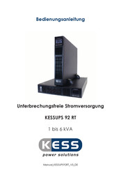 Kess KESSUPS 92RT Series Bedienungsanleitung