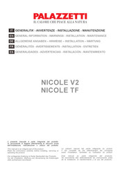 Palazzetti NICOLE V2 Allgemeine Angaben-Hinweise-Installation-Wartung