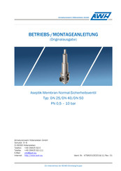 AWH DN25 Betriebs-/Montageanleitung