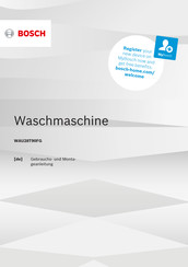 Bosch WAU28T90FG Gebrauchs- Und Montageanleitung