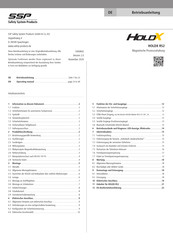 SSP HOLDX RS2 Betriebsanleitung