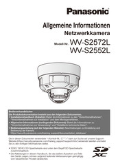 Panasonic WV-S2572L Allgemeine Informationen