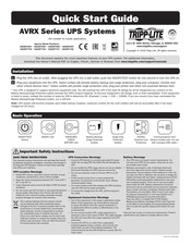 Tripp Lite AVRX-Serie Schnellstartanleitung