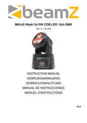 Beamz MHL45 Wash 3x15W COB LED 13ch DMX Gebrauchsanleitung