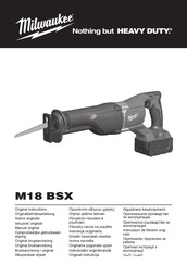 Milwaukee M18 BSX-0 Originalbetriebsanleitung