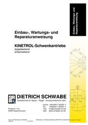 DIETRICH SCHWABE KINETROL 01B Einbau-, Wartungs- Und Reparaturanweisung