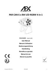 afx light PAR CAN 6 x 8W LED RGBW 4-in-1 Bedienungsanleitung