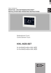 Helios KWL-MZB-BET Montage- Und Betriebsvorschrift