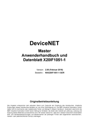 B&R DeviceNET Master X20IF1051-1 Anwenderhandbuch Und Datenblatt Originalbetriebsanleitung