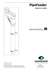 Hanskamp 28000 t/m 28999 Installation Und Betriebsanleitung