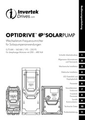 Invertek Drives Optidrive ODP-2 Solarpumpe Bedienungsanleitung