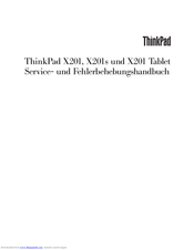 Lenovo ThinkPad X201 Service- Und Fehlerbehebungshandbuch