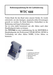 WeTech WTC644 Bedienungsanleitung