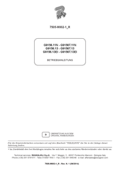 RAVAGLIOLI G9156T.13 Betriebsanleitung
