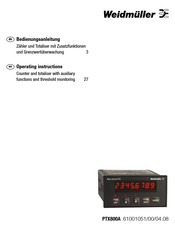 Weidmuller PTX800A Bedienungsanleitung
