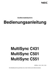 NEC MultiSync C551 Bedienungsanleitung