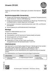 ifm CR1203 Hinweis