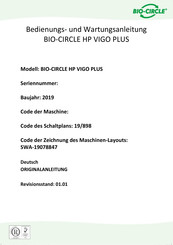 Bio-Circle HP VIGO PLUS Bedienungs- Und Wartungsanleitung