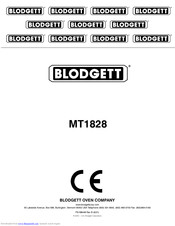 Blodgett MT1828 Serie Bedienerhandbuch