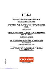 Franke TP-431 Bedienungs- Und Wartungsanleitungen