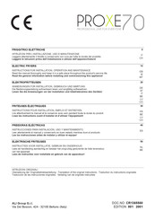 Proxe70 76EFRT Anweisungen Für Installation, Gebrauch Und Wartung