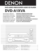 Denon DVD-A1XVA Zusätzliche Bedienungsanleitung
