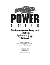 BETTCHER INDUSTRIES Whizard Power Knife Bedienungsanleitung Und Teileliste