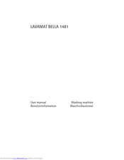 AEG LAVAMAT BELLA 1481 Benutzerinformation