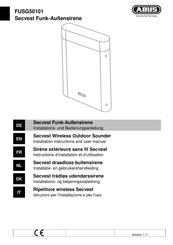 Abus Secvest  FUSG50101 Installations- Und Bedienungsanleitung