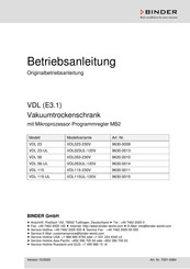 Binder 9630-0011 Betriebsanleitung